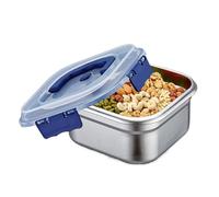 Genérico Food Storage Container - 7.87 X 7.87 X 3.62 Inch Meal Prep Containers, Stainless Steel Lunch Box, Leak Proof Airtight | Kitchen Set Freezer Use For Snack, Salad, Meal, Prep School