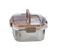 Genérico Food Storage Container - 9 Inch Stainless Steel Lunch Box | Stainless Steel Preservation Box - Smell Proof Crisper Container with Folding Handle for Keeping Food Fresh at Home or on the Go