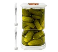 Genérico Food Storage Container, Clear Square Container, Airtight Leakproof Pickle Jar, Kitchen Storage for Grounds Cereal Sugar Tea Dried Goods Nuts Flour Home Dormitory Organization Easy Access