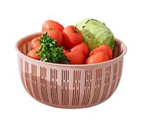 Genérico Food Strainer Basket - 10 Inch Bowl | PP ABS Kitchen Basket - 2 In 1 Vented Drain Baskets With Cover For Fruits, Leftovers And Meal Prep, Ideal For Home Cooking And Serving Use