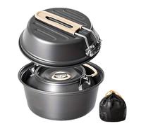 Genérico Foodcookware Ollas Hiking Fishing Hunting Picnic BBQ Family | Materiales ligeros y un mango plegable |Minimiza la carga de transporte, lo que lo convierte en una opción confiable para el
