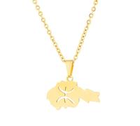 Genérico For African For Berbers Stainless Steel Map Pendant Necklaces Jewelry Gold Color Items Women Man Party Gifts Jewelry (Model 6)
