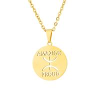 Genérico For African For Berbers Stainless Steel Map Pendant Necklaces Jewelry Gold Color Items Women Man Party Gifts Jewelry (Model 4)