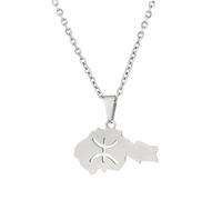 Genérico For African For Berbers Stainless Steel Map Pendant Necklaces Jewelry Gold Color Items Women Man Party Gifts Jewelry (Model 7)