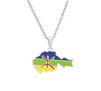 Genérico For African For Berbers Stainless Steel Map Pendant Necklaces Jewelry Gold Color Items Women Man Party Gifts Jewelry (Model 9)