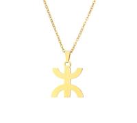 Genérico For African For Berbers Stainless Steel Map Pendant Necklaces Jewelry Gold Color Items Women Man Party Gifts Jewelry (Model 1)