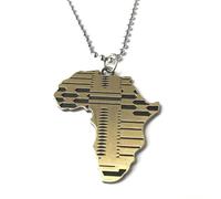 Genérico For African Stainless Steel Big Pendant Necklaces Jewelry Gold Color Items Bridal Women Man Party Gifts (Gold)