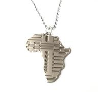 Genérico For African Stainless Steel Big Pendant Necklaces Jewelry Gold Color Items Bridal Women Man Party Gifts (Frosted)