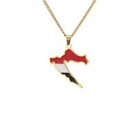 Genérico For Croatia Map Stainless Steel Pendant Necklaces Jewelry Items Bridal Women Man Gifts Party Earrings Sets Jewelry(Gold for Croatia Map)