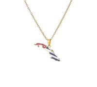 Genérico For Cuba Stainless Steel Map Gold Pendant Necklace,Fashionable and Versatile,for Men Women Brides and Grooms,Wedding Parties,Various Festivals (model4)