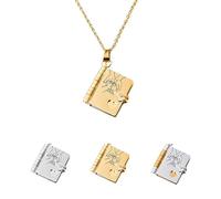 Genérico For Daughter - My Incredible Daughter Book Necklace, Adjustable Silver Book, Openable Multi Layer (A)