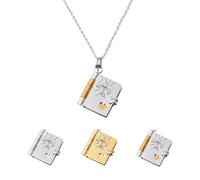 Genérico For Daughter - My Incredible Daughter Book Necklace, Adjustable Silver Book, Openable Multi Layer (C)
