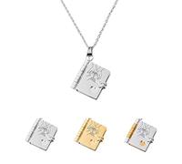 Genérico For Daughter - My Incredible Daughter Book Necklace, Adjustable Silver Book, Openable Multi Layer (B)