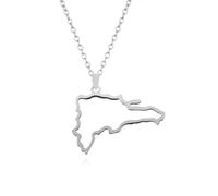 Genérico For Dominican Stainless Steel Map Gold Pendant Necklace,Fashionable and Versatile,for Men Women Brides and Grooms,Wedding Parties,Various Festivals (model6)