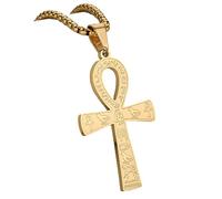 Genérico For Egyptian Stainless Steel The Key For Nile Pendant Necklaces Jewelry Gold Color Items Women Man Party Gifts Cross Jewelry (Model 4)
