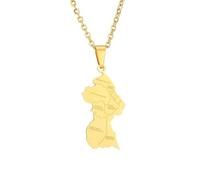 Genérico For Guyana Map Flag Pendant Necklaces for Fashion Stainless Steel Personalized Motherland Continent Outline for Men and Women Jewelry Patriotic (Model 5)