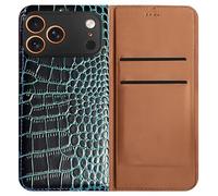 Genérico For iPhone 11 Genuine Crocodile-Embossed Shockproof Leather Flip Case with Card Pockets Protection Business Wallet Cover with Full Body Camera Protection(iPhone 11,Wine Red)