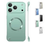 Genérico For iPhone 17 Pro MAX Case Clear Magnetic, Slim Fit Ultra Thin Minimalist Frameless Case for iPhone 17 Pro MAX, 16/15/14 Series [Compatible with magsafe] (Green,For iPhone17Air)