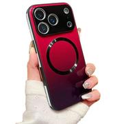 Genérico for iPhone 17 Promax Gradient Glass-Gloss Case Compatible with Magsafe, Magnetic Gradient Glass-Gloss Case with Full Camera Lens Protector Compatible (17pro,Red)