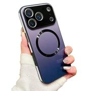 Genérico for iPhone 17 Promax Gradient Glass-Gloss Case Compatible with Magsafe, Magnetic Gradient Glass-Gloss Case with Full Camera Lens Protector Compatible (17pro,Black)