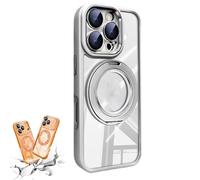 Genérico for iPhone 17 Series 360 Magnetic Case with Rotating Stand, Military - Grade Shockproof Protective Case for iPhone 14/15/16/17 Series (White,FOR 16PRO)