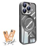 Genérico for iPhone 17 Series 360 Magnetic Case with Rotating Stand, Military - Grade Shockproof Protective Case for iPhone 14/15/16/17 Series (Gray,FOR 16)