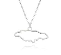 Genérico For Jamaica Stainless Steel Map Gold Pendant Necklace,Charm Maps Clavicle Chain Jewelry,Ethnic Hip Hop Country Flag Necklace,Patriotic Jewelry,Map and Flag Pendant Necklaces (model6)