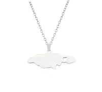 Genérico For Jamaica Stainless Steel Map Gold Pendant Necklace,Charm Maps Clavicle Chain Jewelry,Ethnic Hip Hop Country Flag Necklace,Patriotic Jewelry,Map and Flag Pendant Necklaces (model4)