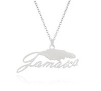 Genérico For Jamaica Stainless Steel Map Gold Pendant Necklace,Charm Maps Clavicle Chain Jewelry,Ethnic Hip Hop Country Flag Necklace,Patriotic Jewelry,Map and Flag Pendant Necklaces (model2)
