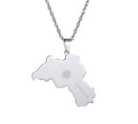 Genérico For Kurdistan Stainless Steel Map Pendant Necklaces Jewelry Gold Color Items For Women Man Party Gifts Ethnic Style Jewelry (Model 2)