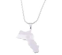 Genérico For Kurdistan Stainless Steel Map Pendant Necklaces Jewelry Gold Color Items For Women Man Party Gifts Ethnic Style Jewelry (Model 4)