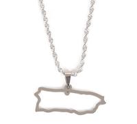 Genérico For Puerto Rico Stainless Steel Map Gold Pendant Necklace,Fashionable and Versatile,for Men Women Brides and Grooms,Wedding Parties,Various Festivals (model5)