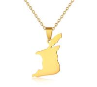Genérico For Trinidad and For Tobago Stainless Steel Map Pendant Necklaces Map Jewelry Gold Color Items Bridal Women Man Party Gifts Jewelry (Model 3)