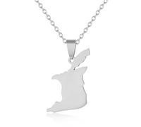 Genérico For Trinidad and For Tobago Stainless Steel Map Pendant Necklaces Map Jewelry Gold Color Items Bridal Women Man Party Gifts Jewelry (Model 4)
