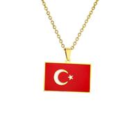 Genérico For Turkey Stainless Steel Map Gold Pendant Necklace,Fashionable and Versatile,for Men Women Brides and Grooms,Wedding Parties,Various Festivals (model4)