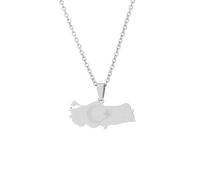 Genérico For Turkey Stainless Steel Map Gold Pendant Necklace,Fashionable and Versatile,for Men Women Brides and Grooms,Wedding Parties,Various Festivals (model1)