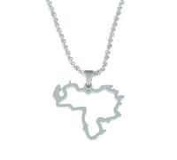 Genérico For Venezuela Stainless Steel Map Gold Pendant Necklace,Fashionable and Versatile,for Men Women Brides and Grooms,Wedding Parties,Various Festivals (model8)