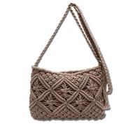 Genérico Forcipower Stylish Summer Woven Bag,Minimalist Tassel Women's Clutch - Retro Cotton Rope Woven Bag (Gray)