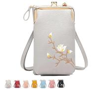 Genérico Forever Savour Women Sling Cross-Body Wallet With Mobile Cell Phone Holder, Small Crossbody Purses for Women (Gray)