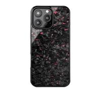 Genérico Forged Carbon Fiber Phone Case, Anti-Slip Magnetic Design for iPhone 16/15/14/13/12/11 Pro MAX Plus, Wireless Charging Compatible (15 Pro,Red)