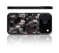 Genérico Forged Carbon Fiber Phone Case for iPhone 17 Pro, Forged Carbon Fiber Magnetic All-Inclusive Protective Ultra-Thin Anti-Slip Sides Magnetic Wireless Charging Anti-Fall Protective Red