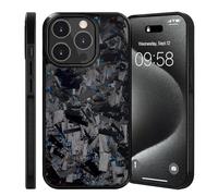 Genérico Forged Carbon Fiber Phone Case for iPhone 17 Pro MAX, All-Inclusive Magnetic Wireless Charging, Color Clash Design, Aramid Fiber for iPhone 11/12/13/14/15/16/17 Pro MAX (for 16,Blue)