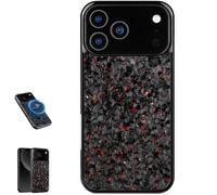 Genérico Forged Carbon Fiber Phone Case for iPhone 17 Pro MAX, All-Inclusive Magnetic Wireless Charging Anti-Fall Protective, for iPhone 17 Pro MAX Case (Red,for iPhone 17 Pro)
