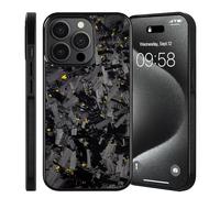 Genérico Forged Carbon Fiber Phone Case for iPhone 17 Pro MAX, All-Inclusive Magnetic Wireless Charging, Color Clash Design, Aramid Fiber for iPhone 11/12/13/14/15/16/17 Pro MAX (for 16promax,Gold)