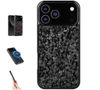 Genérico Forged Carbon Fiber Phone Case for iPhone 17 Pro MAX, All-Inclusive Magnetic Wireless Charging Anti-Fall Protective, Color Clash Design for iPhone 17 Pro MAX Case (Black,for iPhone 17)