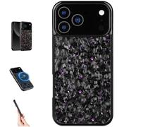 Genérico Forged Carbon Fiber Phone Case for iPhone 17 Pro MAX, All-Inclusive Magnetic Wireless Charging Anti-Fall Protective, Color Clash Design for iPhone 17 Pro MAX Case (Purple,for iPhone 17 Pro)