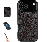 Genérico Forged Carbon Fiber Phone Case for iPhone 17 Pro MAX, All-Inclusive Magnetic Wireless Charging Anti-Fall Protective, Color Clash Design for iPhone 17 Pro MAX Case (Red,for iPhone 17 Pro)