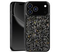 Genérico Forged Carbon Fiber Phone Case for iPhone 17 Pro MAX-Anti-Slip Sides，Magnetic All-Inclusive Protective Anti-Fall Case for MagSafe (16 Pro,Gold)