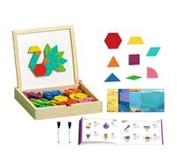 Generico Formas Magnéticas - Modelo Madera Con Tarjetas Para Niños | Actividades Matemáticas Geometría Habilidades Motoras Para Edad 4-8, Juego Creativo Educativo Para Machos Femeninos