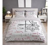 Genérico Fórmulas Matemáticas Arte Símbolos Funda Edredon Académico Racional Único Funda Nordica Suave White No Necesita Planchado, 220 x 240 Funda de edredon für Adultos